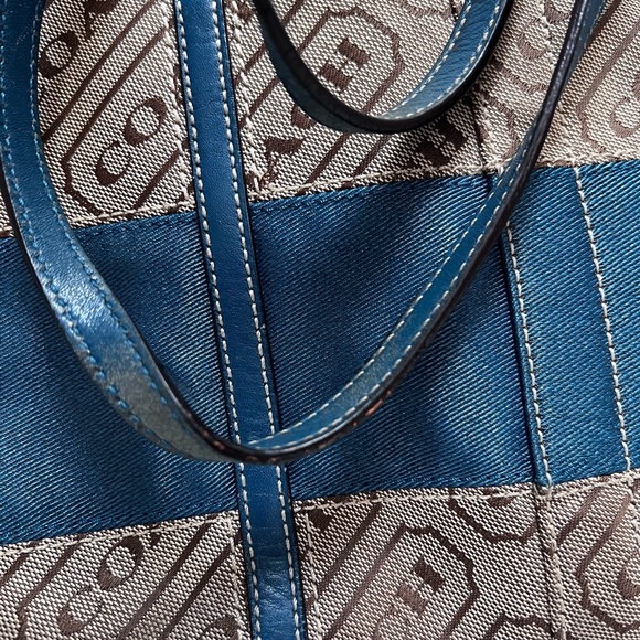 EUC Coach Lozenge Purse, Tan/Blue - Picture 4 of 6